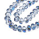 Electroplate Transparent Glass Beads Strands EGLA-N002-16-3