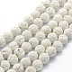 Brins de perles rondes en pierre de lave naturelle X-G-E508-04-6mm-1