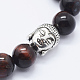 Natural Lava Rock and Red Tiger Eye Stretch Bracelets BJEW-E318-03A-2