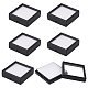 BENECREAT 6 Pack Gemstone Display Box Diamond Display Case Black Jewelry Box Container with Clear Top Lids 2.36x0.78 for Festival Treat CON-WH0089-07-1