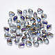 Transparent Spray Painted Glass Charms X-GLAA-R211-03-D01-1