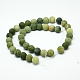 Chapelets de perles rondes en jade taiwan mat naturel G-M248-10mm-02-5
