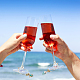 Benecreat 24 pz 24 stile estate tema lega smaltata bicchiere di vino charms AJEW-BC0003-90-3