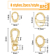Hobbiesay 8 pièces 4 styles anneaux de porte à ressort en laiton KK-HY0002-86-2
