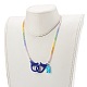 Rainbow Personalized Electroplate Glass Beaded Necklaces NJEW-JN03410-02-4
