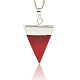 Natural Red Agate Triangle Pendants G-N0055-05-2