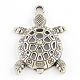 Tortoise Tibetan Style Alloy Pendants TIBEP-Q052-16AS-FF-1