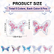 GORGECRAFT 40PCS 5 Colors PVC Butterfly Ornament Butterfly Wings Fabric Embossed Glitter Applique with Star Sequins Plastic DIY Sewing Craft Decoration for Christmas Suitcases Jeans Shoes FIND-GF0005-41-2