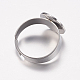 Adjustable 304 Stainless Steel Finger Rings Components STAS-I097-039P-3