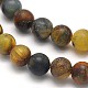 Frosted Round Natural Golden Pieterite Beads Strands G-N0166-60-12mm-2