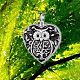 Alloy Heart with Owl Urn Ashes Pendant Necklace with Enamel BOTT-PW0002-014P-2