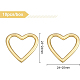 BENECREAT 10Pcs 18K Gold Plated Heart Brass Linking Rings Love Heart Connector for Earring Necklace Jewelry Making KK-BC0004-80-2