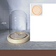 アーチガラスドームカバー  装飾ショーケース  クローシュベルジャーテラリウムウッドベース付き  湯通しアーモンド  70x100mm PW-WG54109-02-1