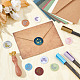 CRASPIRE Star Wax Seal Stamp 25mm Sealing Wax Stamps Retro Rosewood Handle Removable Brass Head for Wedding Invitations Envelopes Halloween Christmas Thanksgiving Gift Packing AJEW-WH0412-0050-4