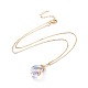AB Color Half Electroplated Glass Pendant Necklaces NJEW-JN02517-1