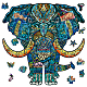 Globleland 120 pièces puzzles en bois pour adultes puzzle en bois éléphant puzzles en bois coloré puzzles pour adultes puzzles en forme d'animaux pour anniversaire noël AJEW-WH0344-0004-1