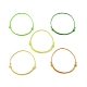 5 個 5 色環境に優しい韓国ワックスポリエステルコード  調節可能なブレスレット作成用  ミックスカラー  内径：3-1/8~3-1/4インチ（7.9~8.15cm）  1pc /カラー AJEW-JB01200-07-1