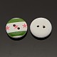2-Hole Flat Round Star Printed Wooden Sewing Buttons BUTT-M004-13mm-02-2