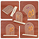 Soportes de exhibición de aretes de madera de arcoíris personalizados EDIS-WH0015-10-4