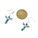 4 paire de boucles d'oreilles pendantes féeriques en pierres précieuses naturelles mélangées EJEW-TA00326-3