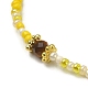 Bracelet de perles tressées avec pierres précieuses naturelles mélangées et graines BJEW-JB09613-4