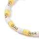 Liebeswort Acryl & Heishi Polymer Clay Perlen Stretch-Armbänder BJEW-TA00069-03-5