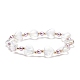 Set di braccialetti elastici con perline con cuore di vetro di 2 pezzo di 2 dimensioni per mamma e bambino BJEW-JB08516-4