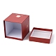 クリスマスをテーマにした厚紙箱  正方形  ジュエリー収納用  サンタクロース模様  11.5x11.5x12.5cm CON-P009-01A-04-2
