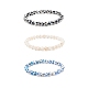 3 bracelet en perles de mala 3 couleurs. BJEW-JB08251-1