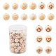 Fashewelry 90pcs 9 motifs perles de bois de théacées naturelles WOOD-FW0001-05-1