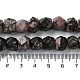 Brins de perles rondes coupées en étoile de rhodonite naturelle G-M418-C06-01-5