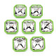 Crystal Rhinestone Square Stud Earrings with 925 Sterling Silver Pins for Women MACR-S275-039A-1