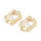 Brass Micro Pave Clear Cubic Zirconia Charms KK-L208-08G-3