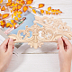 SUPERFINDINGS 2pcs Decorative Rubber Wood Carved Onlay Applique Flower Decal Unpainted Applique Furniture Corners Home Door Decor AJEW-OC0001-51A-3