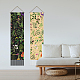 ポリエステル装飾壁タペストリー  家の装飾のための  木の棒で  ロープ  長方形  植物模様  1300x330mm AJEW-WH0399-013-4