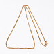 304ステンレススチール製リンクバーチェーン  カニカン付き  ゴールドカラー  18インチ（45.8cm） NJEW-I194-23B-2