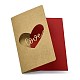 クラフト紙のグリーティングカード  テントカード  母の日のテーマ  封筒付き  単語の愛の長方形  ハート  187x118x0.5mm AJEW-L093-01A-2