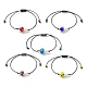 5 Stück 5-farbige Murmeltier-Armbänder aus geflochtenen Perlen BJEW-TA00203-1