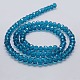 Faceted Transparent Glass Rondelle Beads Strands X-EGLA-J047-6x4mm-23-3