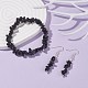 Set di gioielli con perline di ossidiana naturale SJEW-JS01232-01-2