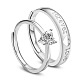 Shegrace ajustable 925 anillos de pareja de plata esterlina JR746A-2