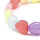 Bracelet stretch perlé coeur couleur bonbon pour femme BJEW-JB07631-4