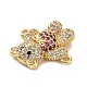 Brass Micro Pave Cubic Zirconia Connector Charms ZIRC-P107-01G-4