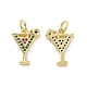 Brass Micro Pave Colorful Cubic Zirconia Charms KK-E068-VF158-2
