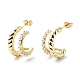 ABS Plastic Pearl Beaded C-shape Stud Earrings for Women EJEW-G333-05G-1