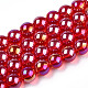 Chapelets de perles en verre transparent électrolytique GLAA-T032-T8mm-AB09-1