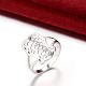 Los anillos de dedo de bronce corazón huecos clásicos RJEW-BB00254-01-3