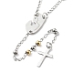 Collares de cuentas de rosario de 202 acero inoxidable NJEW-D060-01C-GP-2