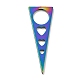 イオンメッキ201ステンレス鋼ペンダント  心のある三角形  虹色  22x8x1mm  穴：5mm STAS-A066-11M-3