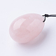 Diy collares de cuarzo rosa natural collares haciendo NJEW-P201-01-7